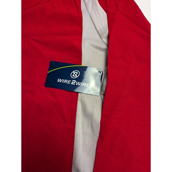 Wire 2 Wire Mens Performance 1/4 Zip Long Sleeve Red/ Gray Cage Jacket Size XL - Picture 2 of 4